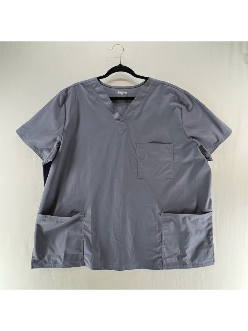 Scrubstar Premium Scrubwear Top Womens 2XL V-Neck Workwear Medical Stretch Gray